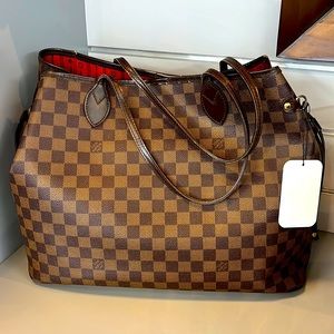 Louis Vuitton neverfull GM Damien ebene with gold hardware